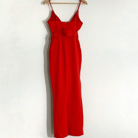 NWT Revolve NBD Reagan Jumpsuit Red Deep V Belt XXS, XS, S, M, L - Picture 3 of 8